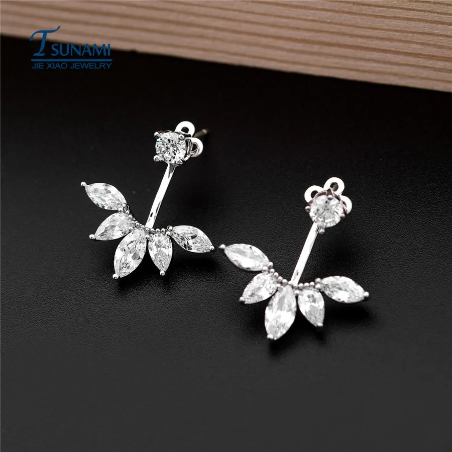 Белые циркониевые серьги высокого качества гвоздики для женщин bijoux 2018 модные