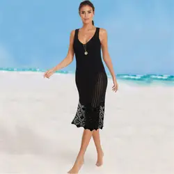 Европейский и американский новый вязаный жилет пляжная юбка висячая лента вышитая Dujiaqunbijini внешняя блузка женская