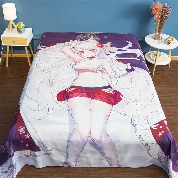 Японский сексуальный аниме плоский простынь для взрослых колледж общежития спальня текстиль Твин Полный queen King один двойной размер - Цвет: 15