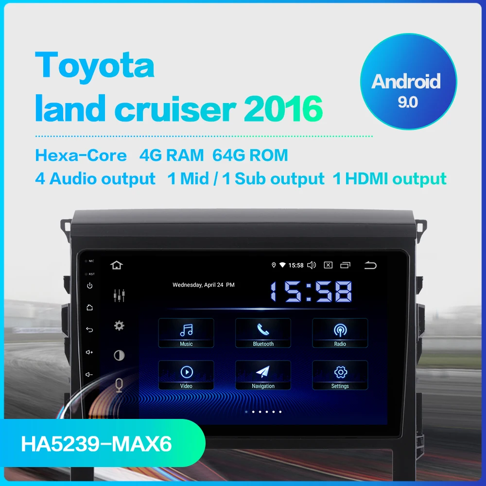 Автомагнитола fonnt 1 Din Android 9 0 для Toyota LC 100 Land Cruiser 2003 GPS навигация Bluetooth 64 Гб