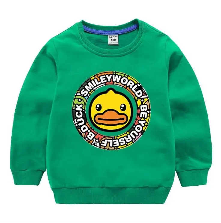 Теплый свитер для мальчиков и девочек, маленькая Желтая утка с героями мультфильмов, осенне-зимняя хлопковая джемпер, разноцветная футболка - Цвет: style  9