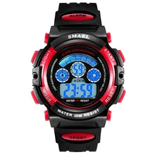 SMAEL детские часы для мальчиков кварцевые наручные часы студенческие спортивные часы 30 м Водонепроницаемые будильник детские электронные часы светодиодный цифровой