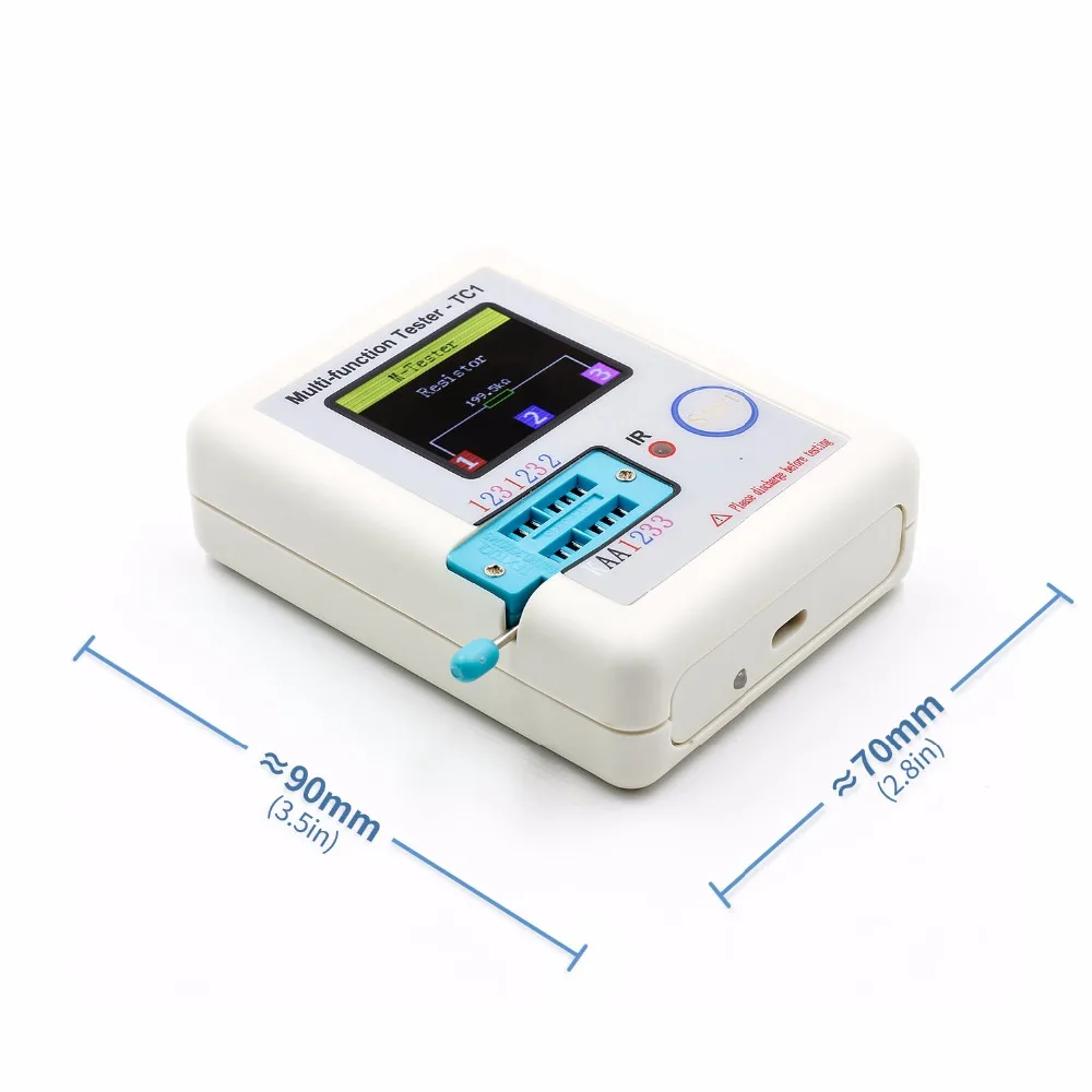Transistor Tester LCR-TC11.77inch Colorful Display Multi-functional TFT Backlight Transistor Tester for Diode Triode Capacitor Resistor Transistor