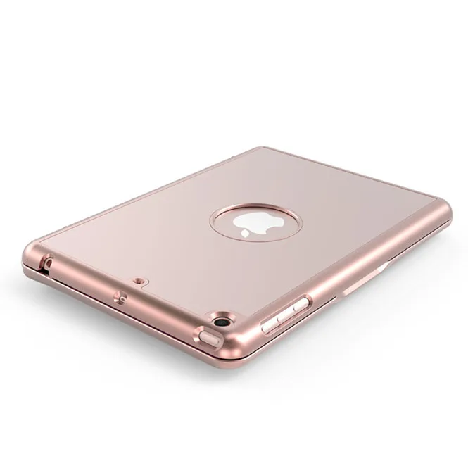 7 цветов, bluetooth-клавиатура с подсветкой Чехол для iPad 9,7 Высокое качество флип чехол для ноутбука в виде ракушки планшеты чехол для Apple iPad Air - Цвет: Rose Gold