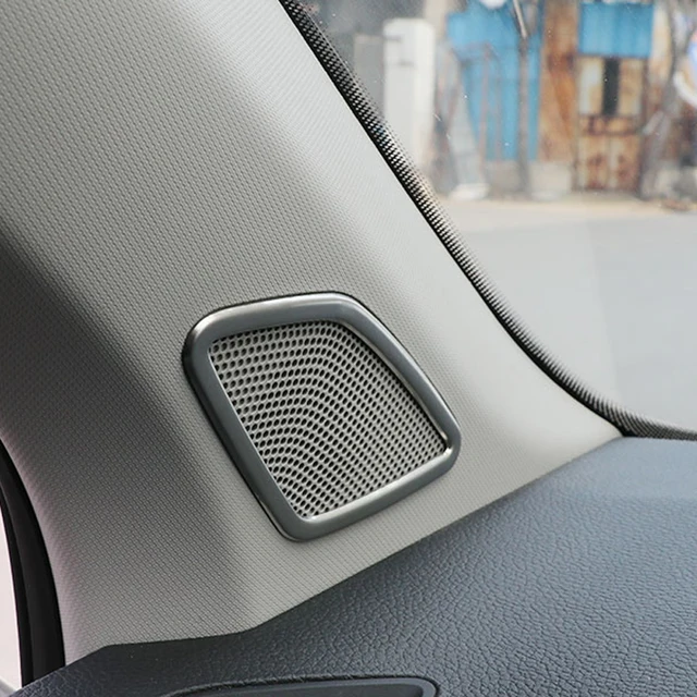 For Skoda Karoq 2017 2018 Stainless Steel Interior Front Side Speaker Audio Cover Trim 2pcs Car Styling