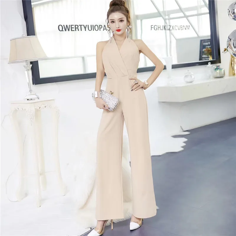 

New Jumpsuit Women Clubwear V-Neck Playsuit Sleeveless Office lady Bodycon Party Romper Female Summer Backless