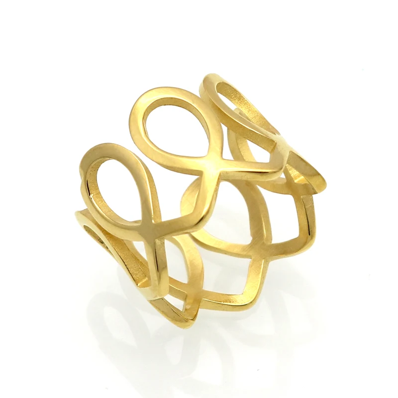 BORASI, Новое поступление, женские кольца, нержавеющая сталь, уникальный ремешок, массивное коктейльное кольцо среднего пальца, золотой цвет, модное ювелирное изделие, Anel