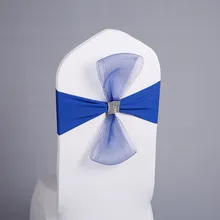 Спандексовые свадебные чехлы на стулья Украшение спинки стула лента для стула 100 шт./лот