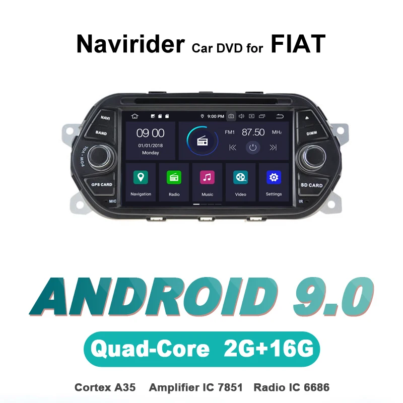 Navirider OS 9,0 автомобильный проигрыватель Android для FIAT EAGA аксессуары стерео радио gps навигации BT TDA7851 усилитель звука Системы