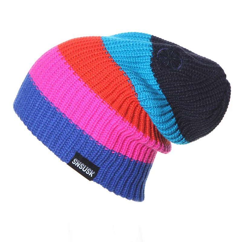 Зимние шапки для уличных видов спорта для родителей и детей, однослойная и двойная Лыжная шапка, детская вязаная шапка, мужская и женская ветрозащитная теплая шапка - Цвет: C5