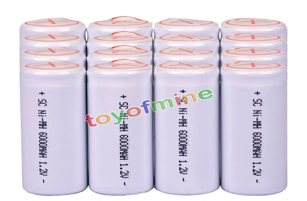 2/4/6/10/14/16 шт Sub C SubC С Tab 6000mAh 1 2 V Ni MH аккумуляторная батарея белая высокая мощность|subc