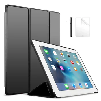 

Silicone Soft Back PU Leather Case for iPad Mini 2/Mini 3/Mini 1 Funda Trifold Stand Smart Cover for ipad Mini 123 Case+Film+Pen