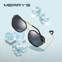 MERRYS дизайнерские модные женские поляризованные солнцезащитные очки кошачий глаз, женские роскошные брендовые трендовые солнцезащитные очки с защитой от уф400 лучей S6302