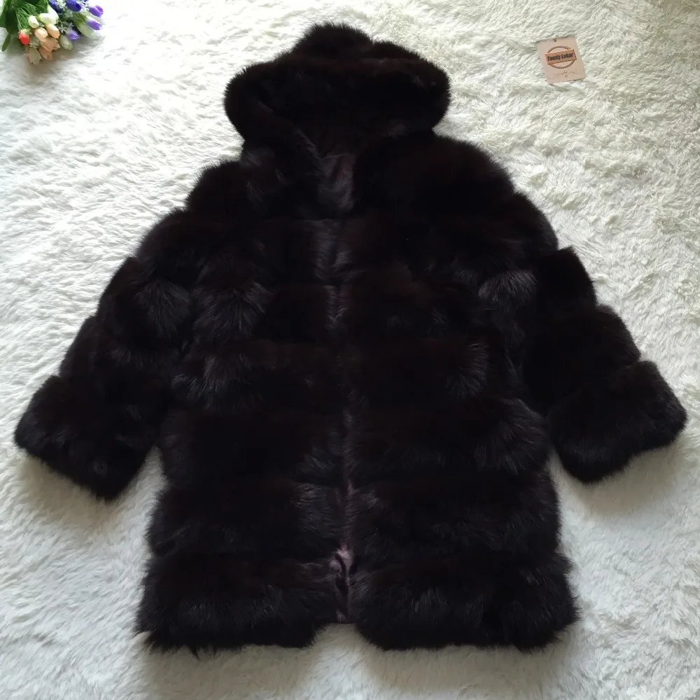 Fandy lokar шуба из натурального Лисьего меха женская зимняя мода натуральный Лисий мех пальто стоячий воротник пальто женская натуральная Меховая куртка RF1806