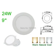 Ulthra Thin 24w Led Panel Lights round led Recessed Ceiling Light Lamp SMD 2835 AC85-265V for Home Living Room Illumination