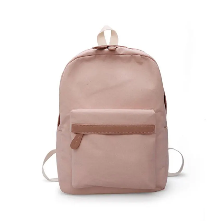

JIARUO Solid Color Classical Design Women Backpack School bag for teenagers Girl Boy Book Student bag back pack