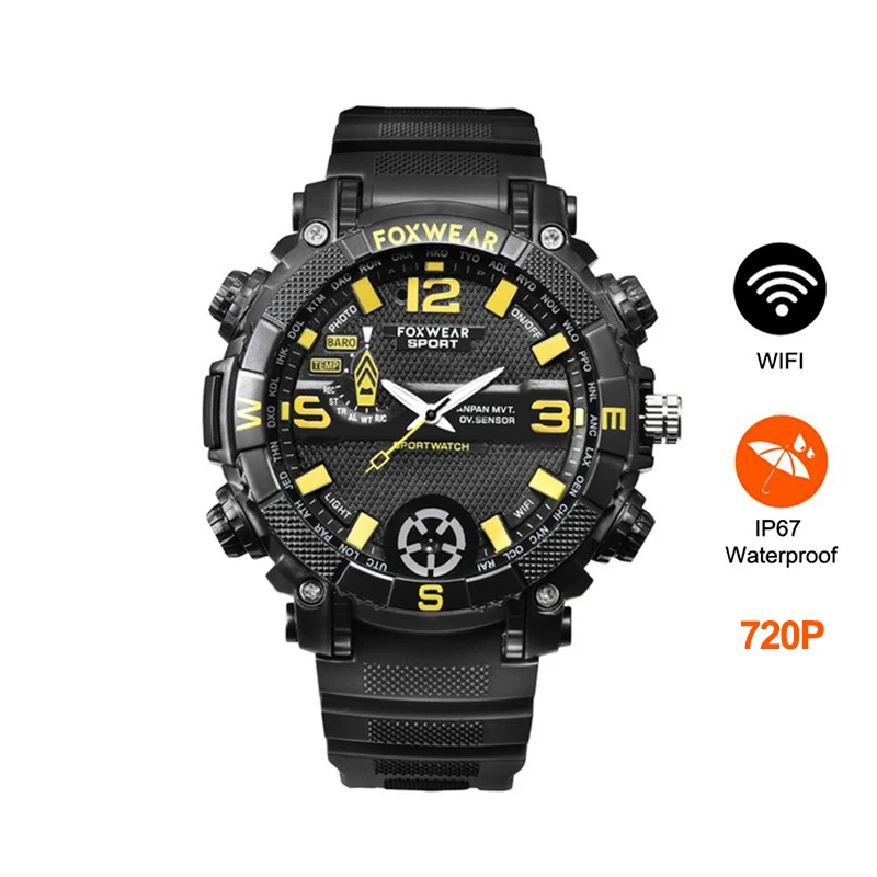 Smart Watch Wifi 720P Camera Watch Outdoor Sport Waterproof IPX7 Smartwatch Men P2P Remote Control With Led Flashlight for Phone