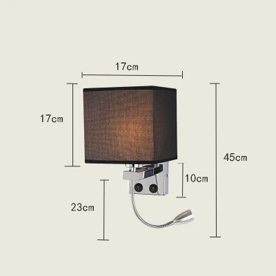 Современный светодиодный для помещений настенный светильник прикроватный спальня аппликация бра с выключателем USB E27 лампа для интерьера изголовье дома отель настенный светильник S1 - Цвет абажура: 1