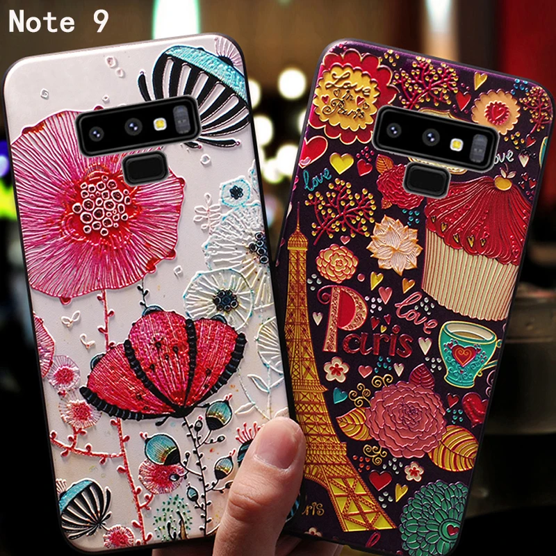 Coque cover case For Samsung Galaxy Note 9 8 Note9 Silicon Silicone 3D Cute mobile On Original luxury phone Back cases | Мобильные