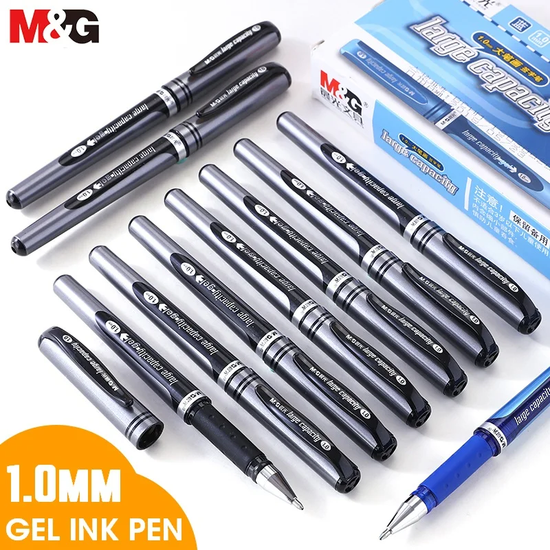 M&G 12pcs/box Gel Pen 1.0mm, Broad Point Signature Gel Ink Roller Ball