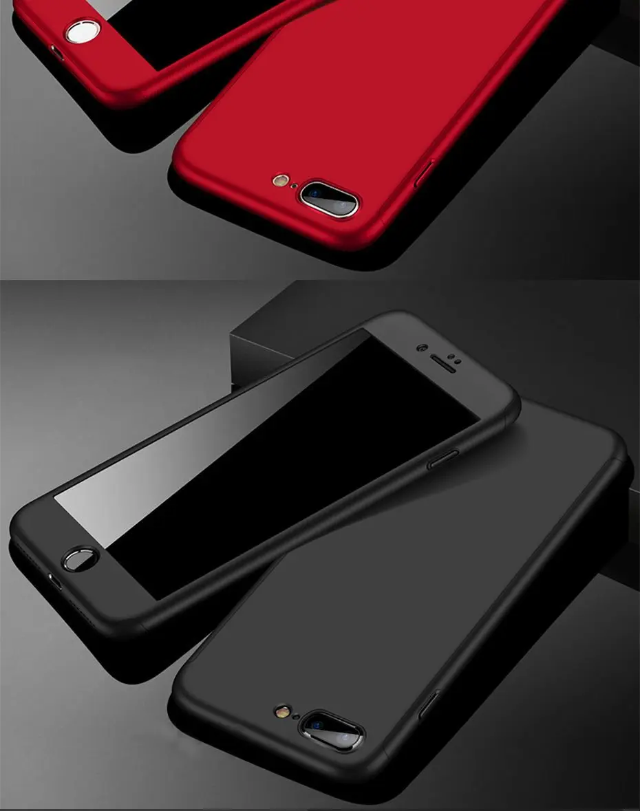 Luxury 360 Full Body Cover for iPhone 11 Pro Max XR XS X Cases with Tempered Glass Case for iPhone SE 2020 8 7 6 6S Plus 5 5S SE iphone xr card case