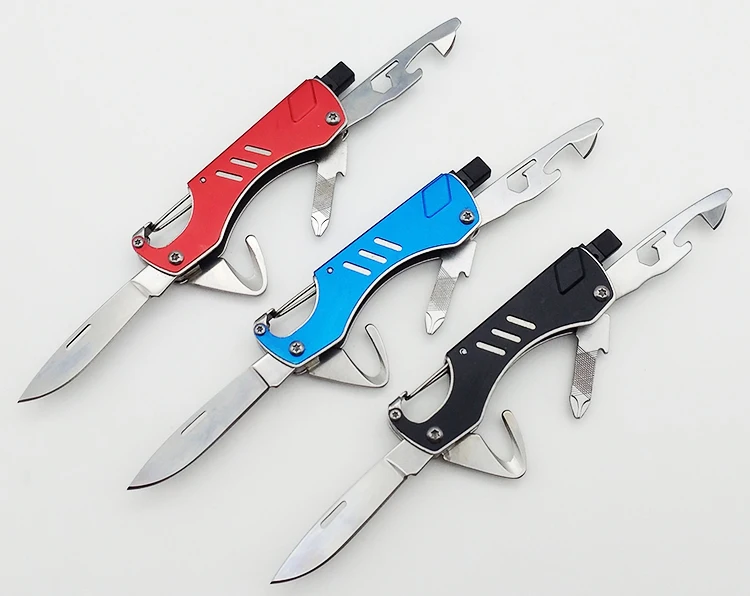 

Multi Knife Multifunctional Pocket Folding Knife EDC Camping Survival Knives Stainless Steel 10 in 1 Multitool Hook New Quality
