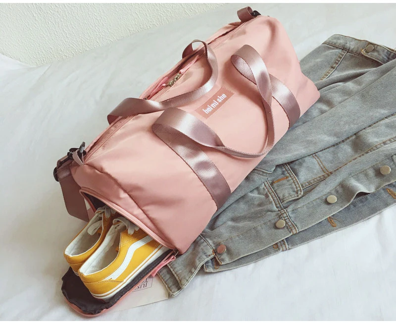 Большие вместительные нейлоновые дорожные сумки для женщин и мужчин, повседневные дорожные сумки для путешествий, переносные дорожные сумки через плечо с карманом для обуви XA32ZC