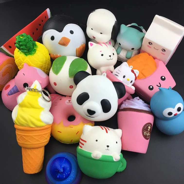 

50pcs/lot DHL Free Squishy Super Slow Rising Squeeze Soft Stretch Scented Bread/Cake/ice Cream/Banana Fruit Fun Kids Toys Gif