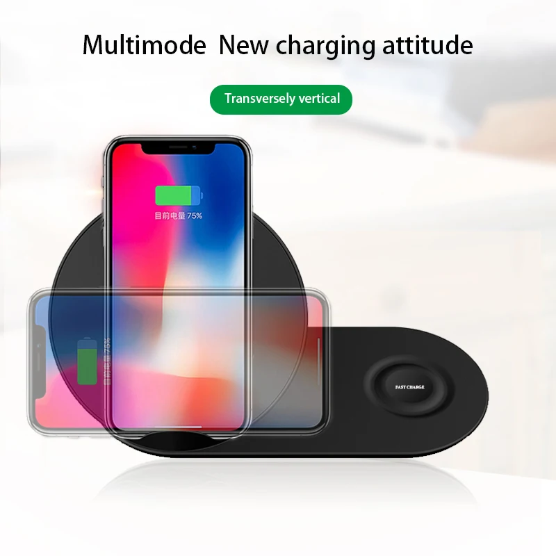 Беспроводное зарядное устройство Qi 10 Вт для iPhone 11X8 Samsung S9 S8 Note 9 watch S2 S3 Apple Watch 1 2 3