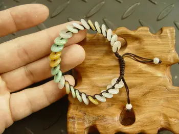 

Natural A Jade Jadeite Handmade multicolor Bead Beads Circle Bangle Bracel