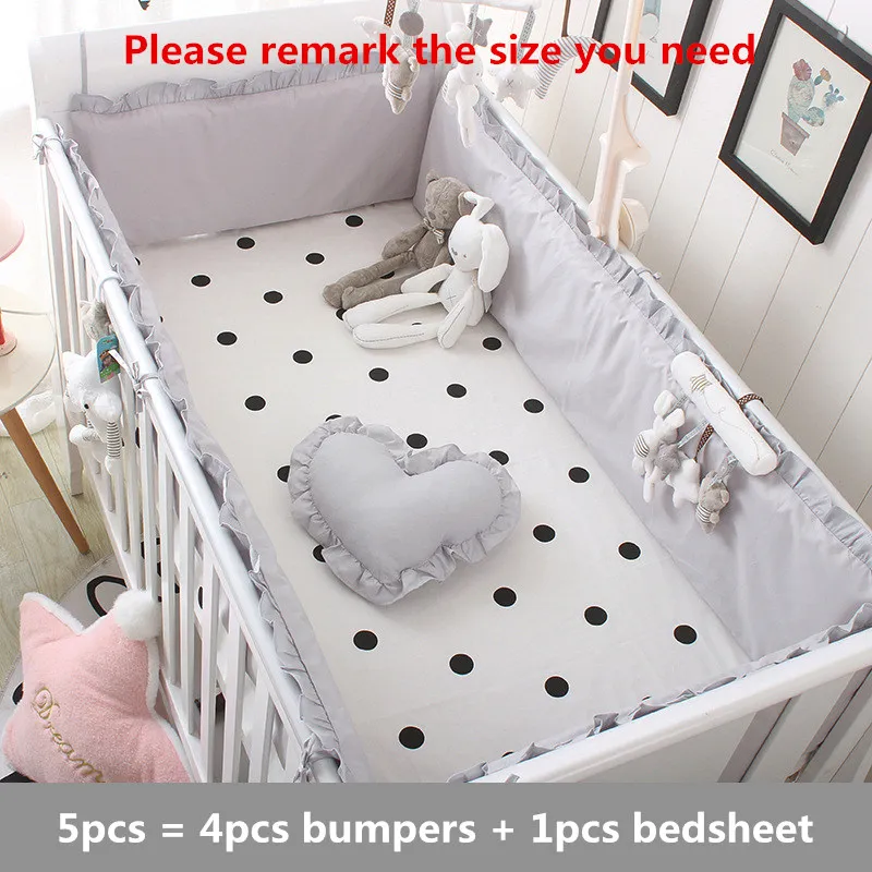100% Cotton Baby Bedding Set Princess Pink Newborn Baby Crib Bedding Set For Girls Boys Washable Cot Bed Linen 4 Bumpers + 1 Sheet baby crib sheet,baby crib bumper,baby pillowcase,baby crib bedding set