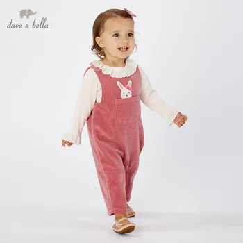 

DBM10848 dave bella autumn unisex solid sleeveless cotton romper infant toddler jumpsuit children boutique romper 1 piece