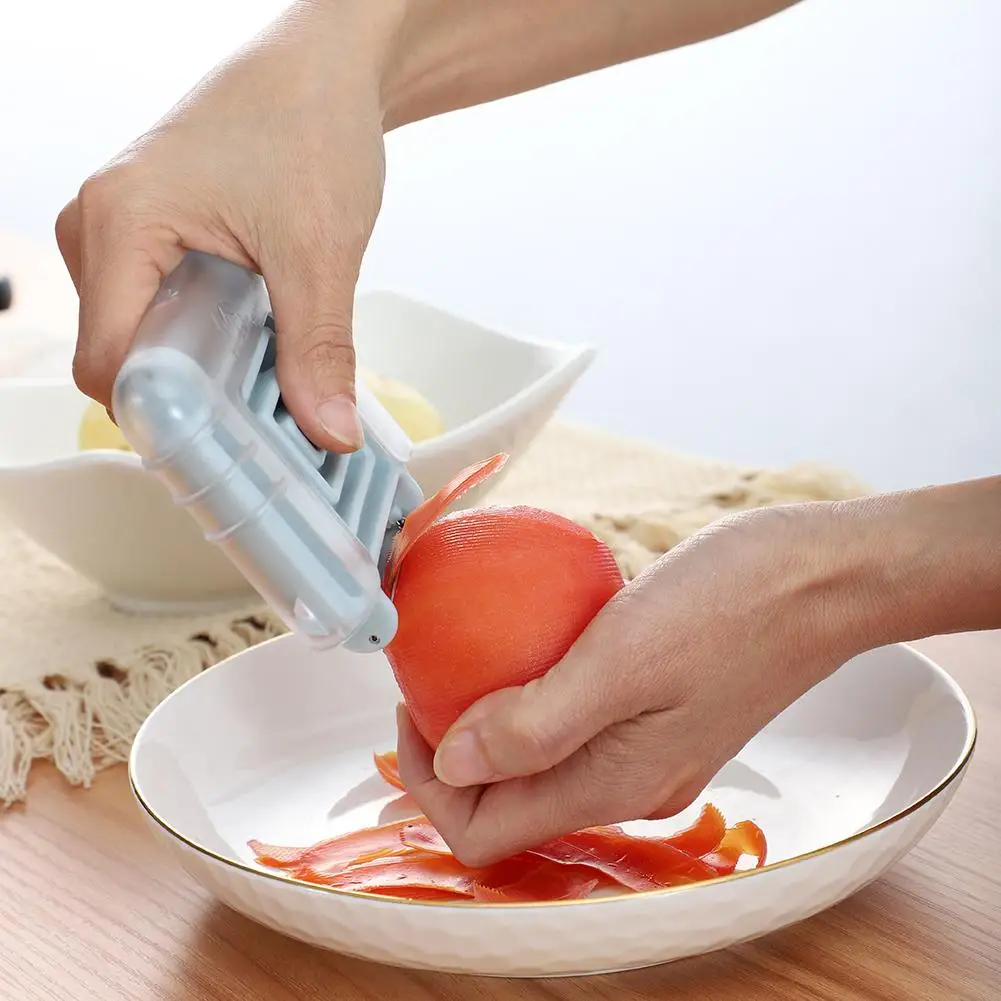 

Nordic Blue 3-in-1 Multifunctional Peeler Rotation Stainless Steel Peeler Innovative Paring Cutter Fruit Tools For Kitchen Gadge
