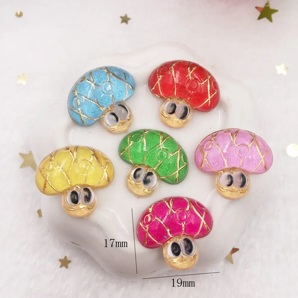 

Resin 20mm 3D shiny Colorful cute Mushroom Flat back rhinestone 20PCS scrapbook craft diy jewelry making accessories PF595*2