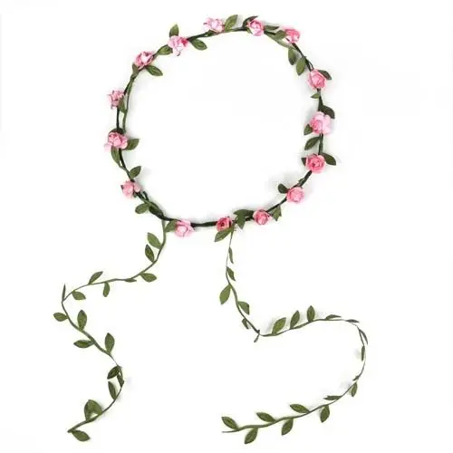 2017 NEW Boho Ladies Floral Flower Festival Wedding Garland Head Band Pink