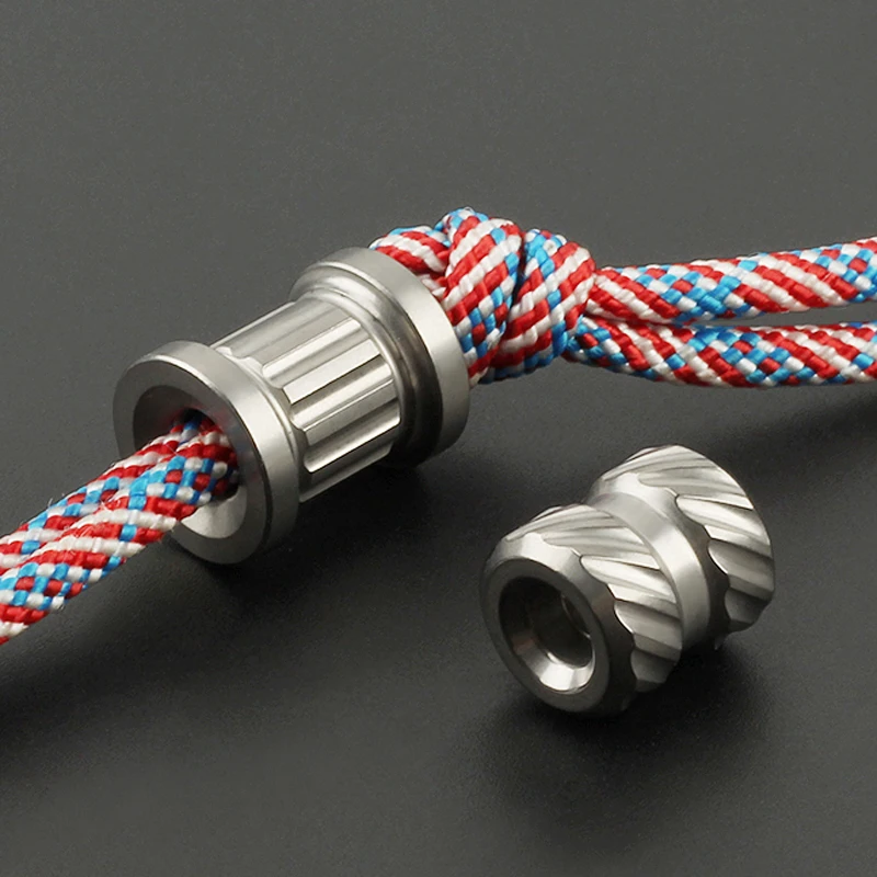 

Gray Titanium Alloy TC4 Knife Beads EDC Tool DIY Roman Column Paracord Bead Spray Sand Wash