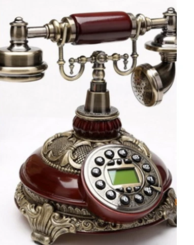 Античный телефон модный бытовой деревенский винтажный телефон/номер звонящего без рук/с подсветкой - Цвет: red wood color