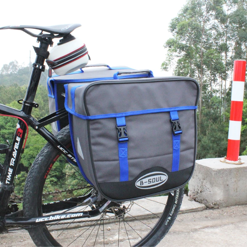 Flash Deal B-SOUL Bicycle Bag 20L Waterproof Saddlebags Rear Rack Single-sided Bicycle Bags Trunk Seat Pannier Bag with Rain Cover blue 1 Flash Deal B-SOUL Bicycle Bag 20L Waterproof Saddlebags Rear Rack Single-sided Bicycle Bags Trunk Seat Pannier Bag with Rain Cover blue 1