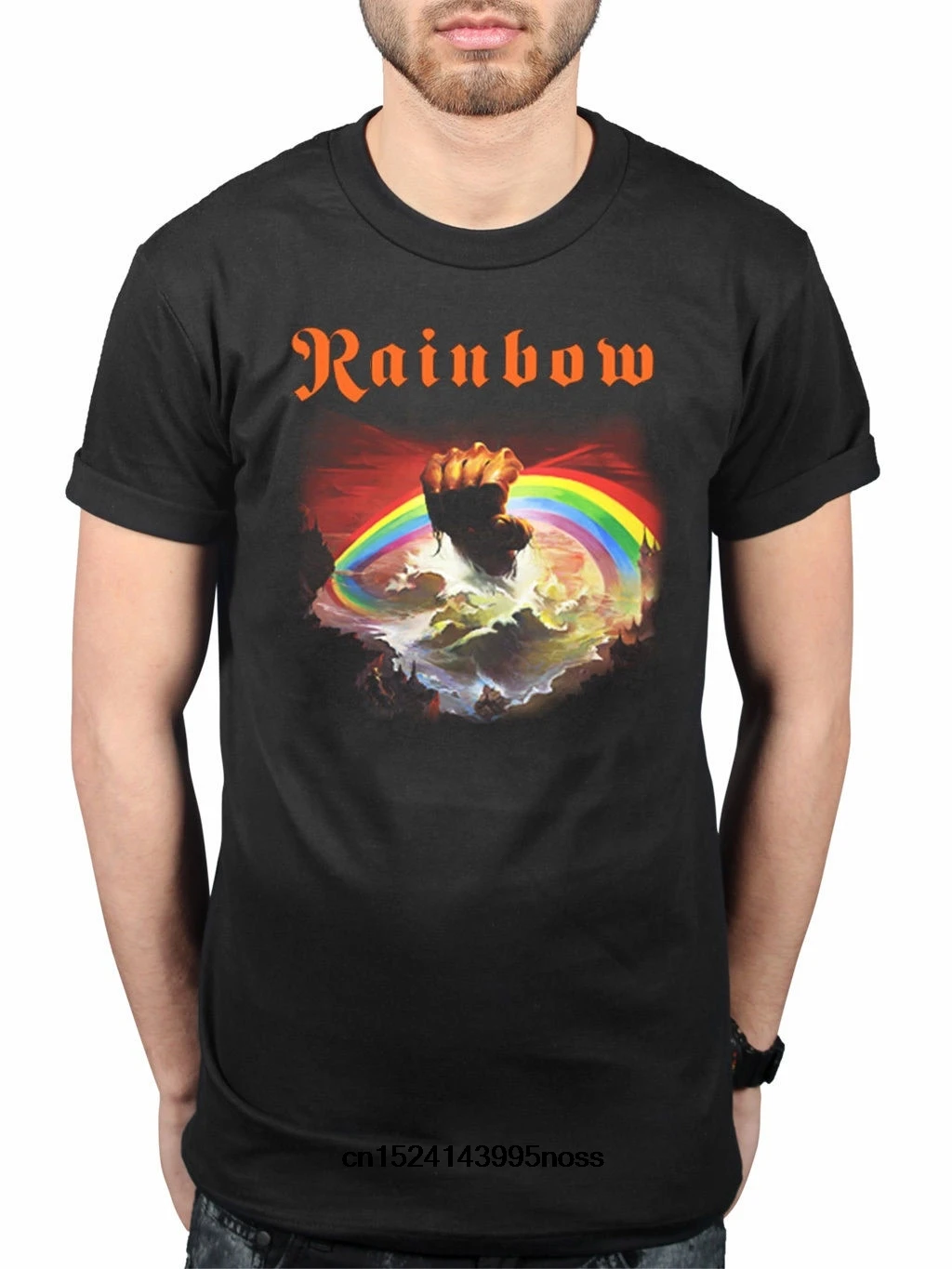 

Funny Men t shirt white t-shirt tshirts Black tee Rainbow Rising Graphic T-Shirt English Rock Band Ritchie Blackmore