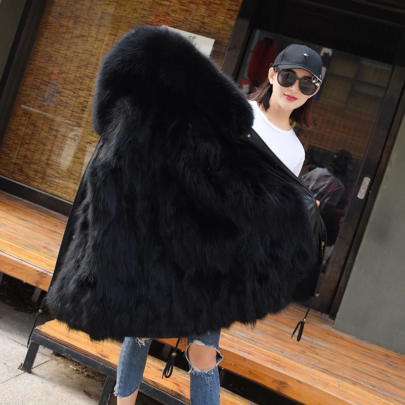 Женская куртка с мехом енота на капюшоне Зимняя парка подкладкой 2020|coat for women|jackets