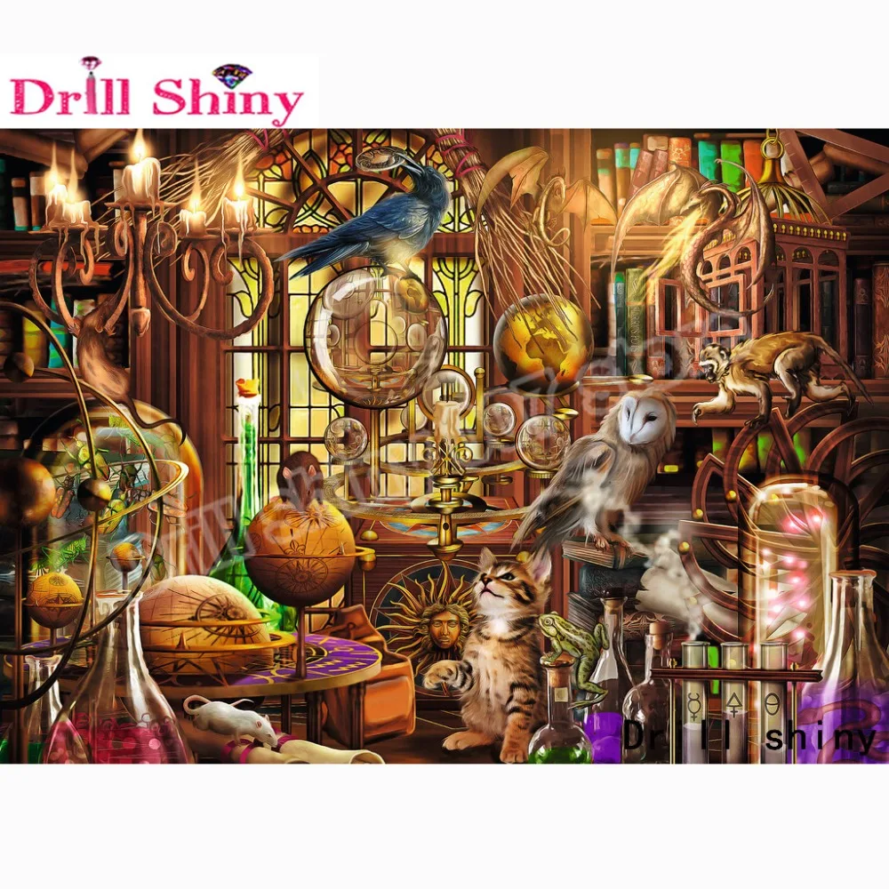 5D DIY Full square/round drill Diamond Painting ɺnimals laboratory cat mouse owl' Embroidery cross stitch home decor | Дом и сад