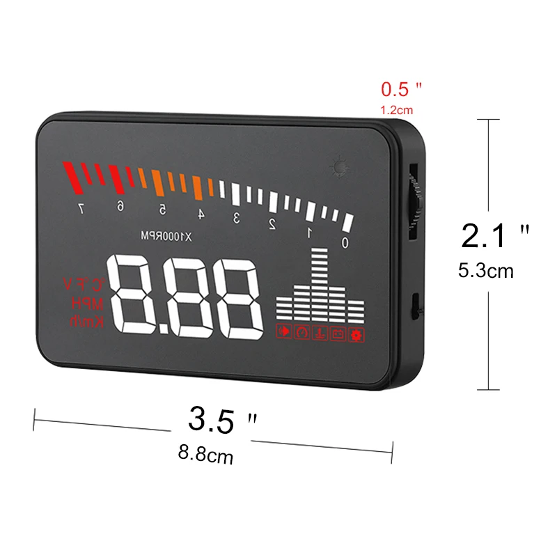 3 ''экран высокой четкости OBD2 X5 Авто HUD автомобильный проектор скорости лобового стекла цифровой дисплей скорости на плате