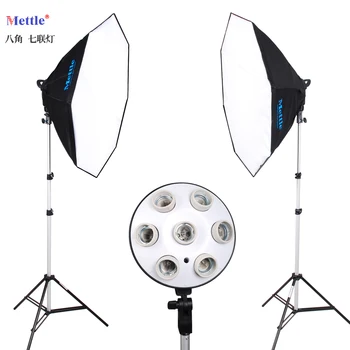 

Photo stuido photography light Continuous Lighting 7 lamps holder softbox 2m stand kit Photography octagonal softbox NO00DC