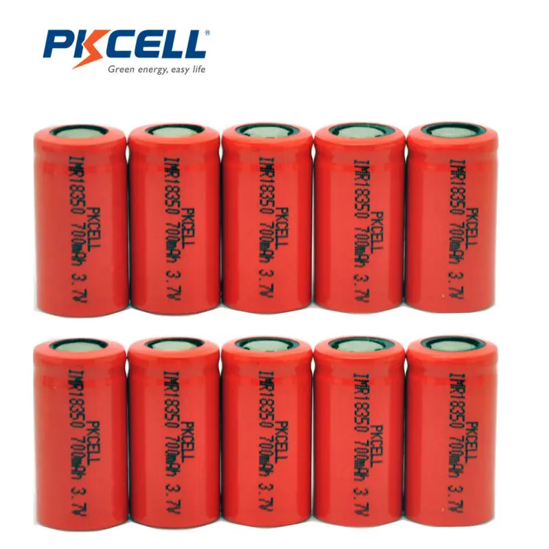 10 шт. PKCELL 10A разряд IMR18350 IMR 18350 700 мАч UH1835P литий-ионная аккумуляторная батарея |