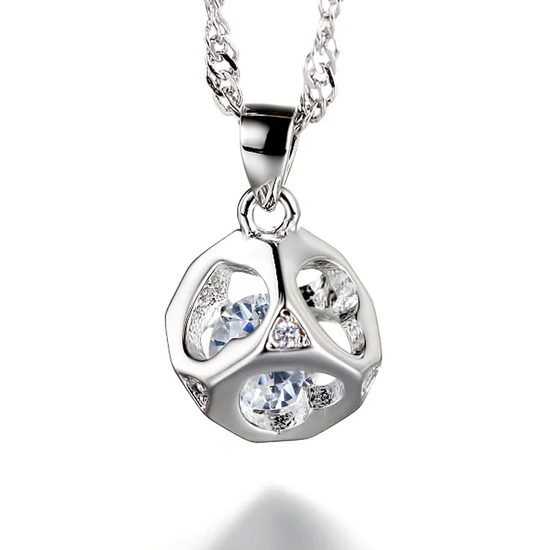 

XIYANIKE 925 Sterling Silver Love Cube Zircon Crystal Pendant Necklaces & Pendants For Women Fine Jewelry Collares VNS8034