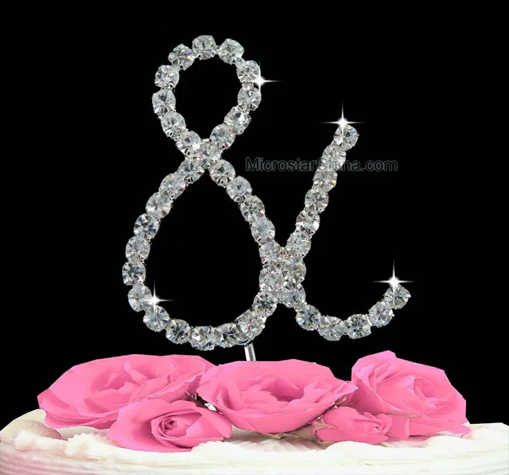 Wedding-Cakes-Topper--Letter-Crystal-Diamante-Rhinestone-Monogram---Personalized-acrylic-Anniversary-Decoration