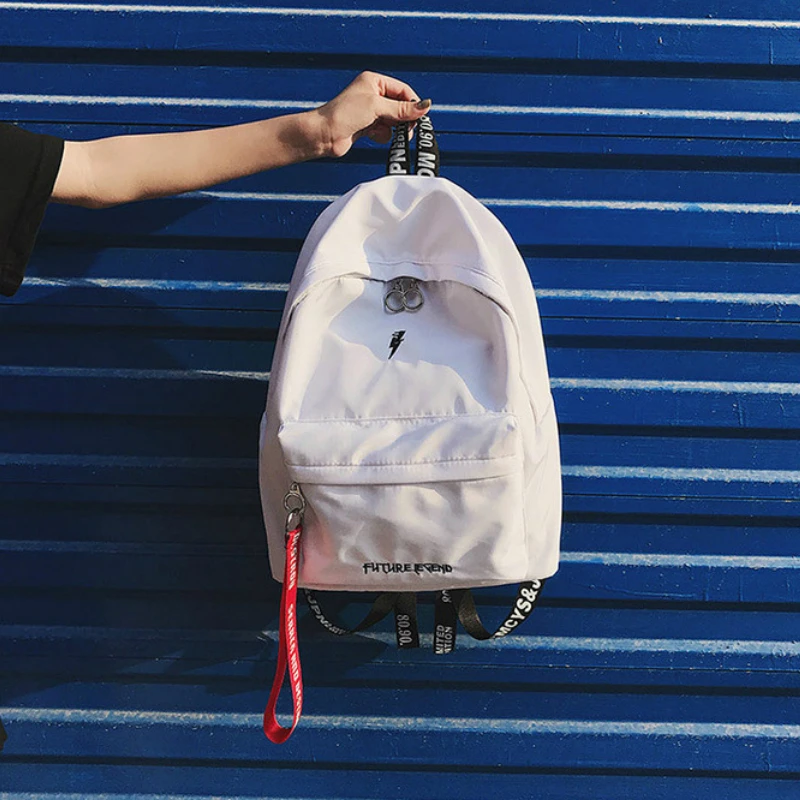 

2019 New Arrival Women Men Schoolbag Casual Female Male Students Simple Letters Zipper Soft Canvas Bag Shoulder Bags Backpacks