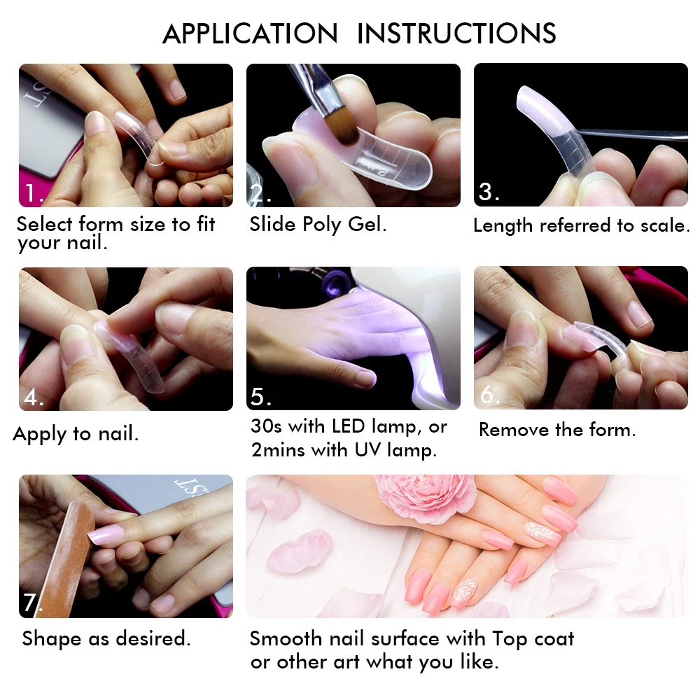 УФ поли гель желе для ногтей накладные ногти советы для полного покрытия акриловый дизайн ногтей поддельные ногти двойные формы клип палец легкий акриловый гель