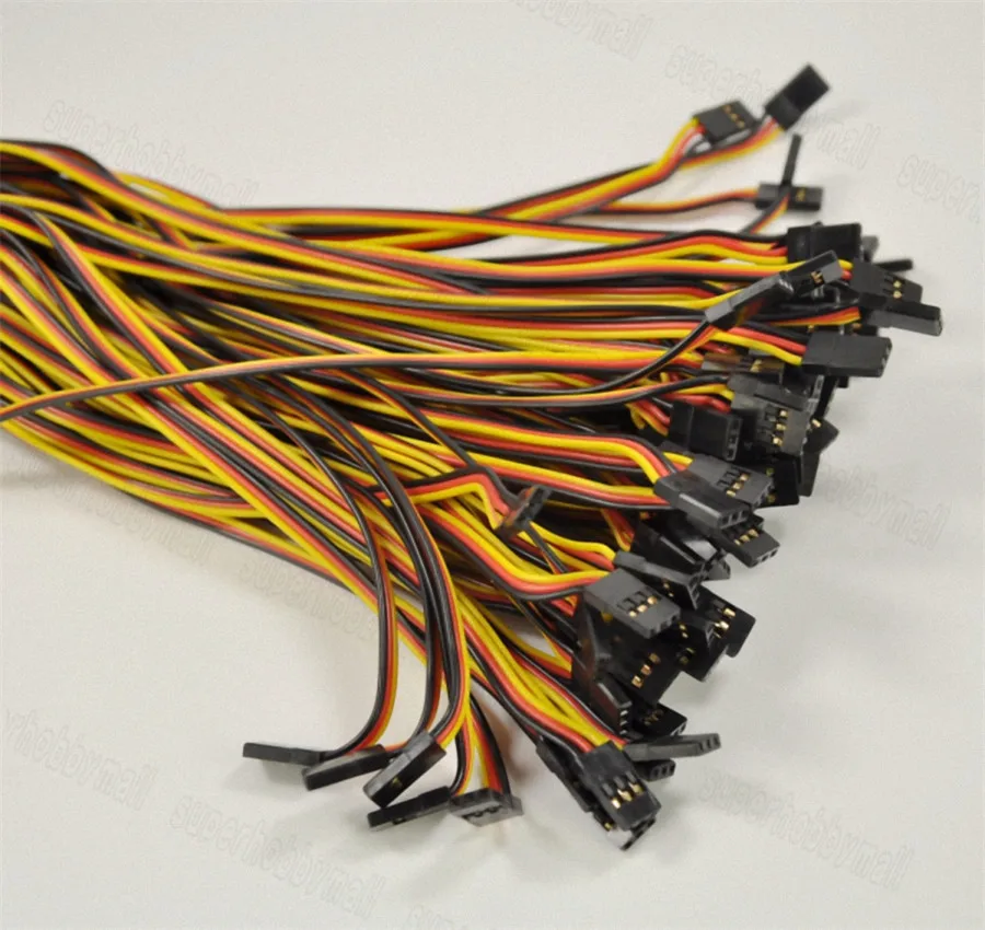 10pcs set 60 Cores 22AWG Servo Extension Lead Cord Wire Cale JR Plug 30cm 50cm 60cm