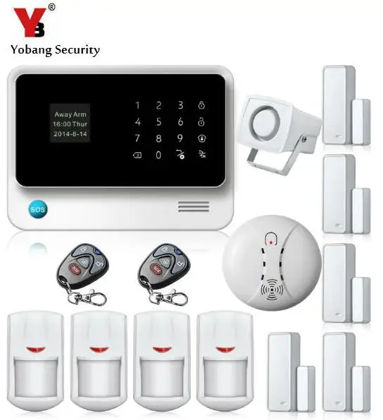 Yobang Security Wifi GSM Home Security Alarm Touch Screen Burglar Security Alarm Smoke Detector Alarmas Para Casa Sin Cables